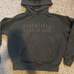 essentials fear of god hoodie size 10 yr old